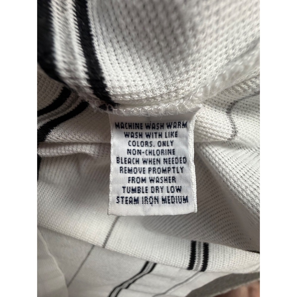Polo Golf Ralph Lauren Mens Large White/Black Striped Pima Cotton Polo Shirt EUC - Picture 9 of 9